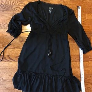 Black elegant Guess dress with semi sheer sleeves